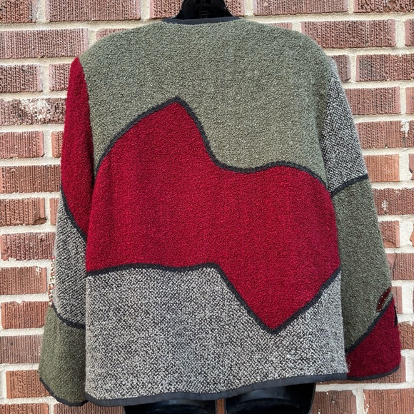 Vintage 90s Draper's & Damon's Women’s L Patchwork Jacket Christmas Cardigan - Picture 2 of 12